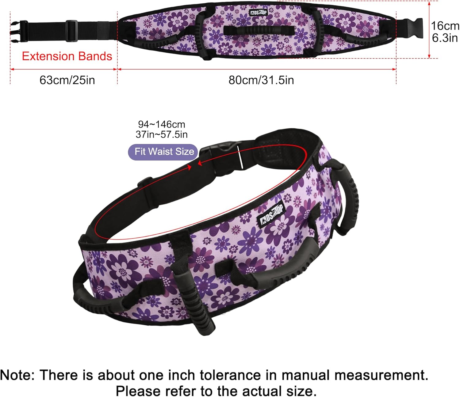 Gait Belt Transfer Belt for Seniors with Handles, Anti-Slip Gate Belt for Elderly Lifting with Quick Release Buckle, Medical Belt for Lifting Patients, for Handicap, Physical Therapy, Elderly (Purple) - Image 2