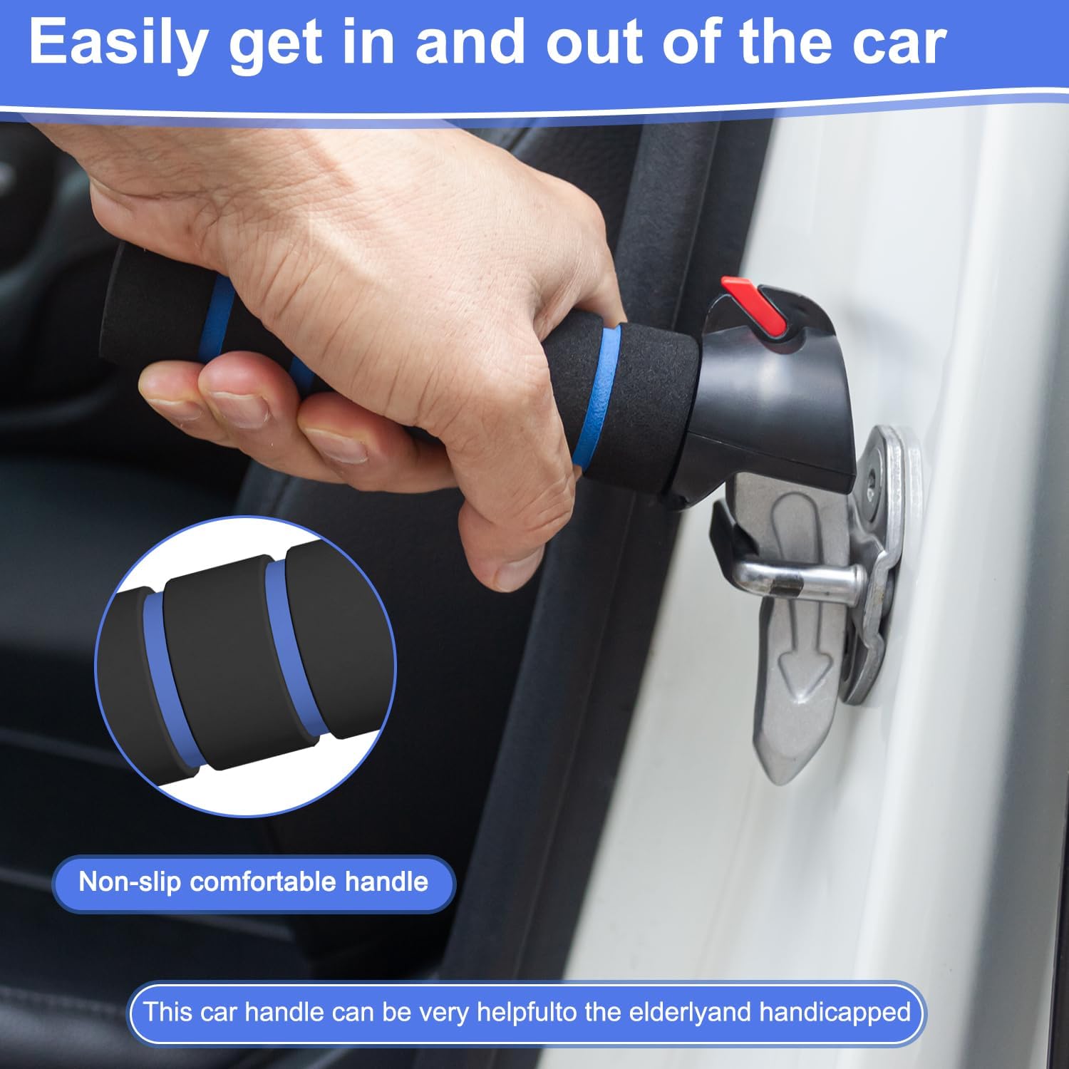 3 in 1 Car Door Handle for Elderly Car Handle Assist Support Handle Multifunction Handle Car Door Latch Handle for Seniors and Handicapped - Image 4