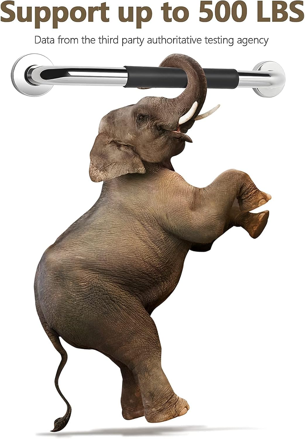 2 Pack Grab Bars for Bathroom, 16 Inch Anti Slip Bathroom Handicap Grab Bars for Showers, Safety Bath & Shower Grab Bar for Seniors, Shower Handles for Elderly, Tesuchan - Image 2