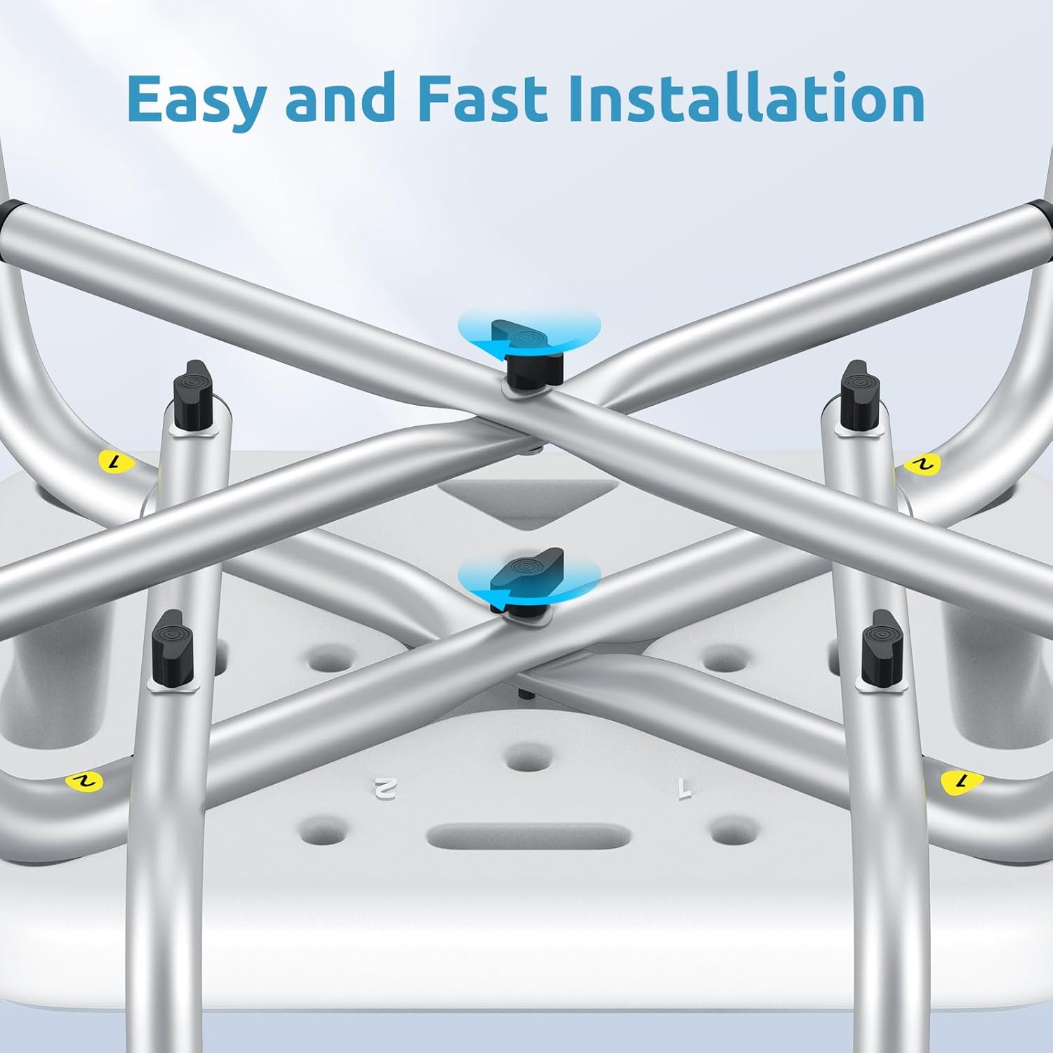 Shower Chair for Inside Shower, BRITULIF 550 lbs Heavy Duty Shower Chair for Elderly and Disabled, Shower Seat FSA/HSA Eligible, 6 Height Adjustable, Ideal for Adult and Senior Bathroom Needs - Image 2