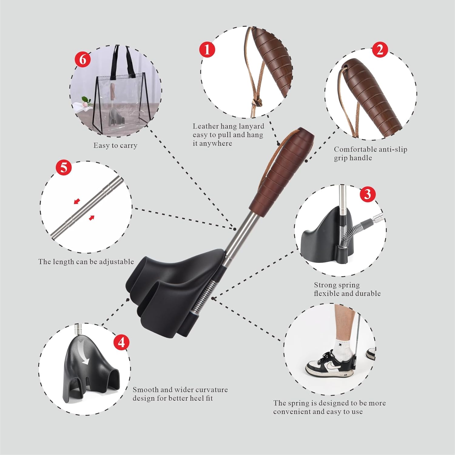 Shoe Horn Long Handle for Seniors-10-31 Telescopic Shoehorns For Men Pregnant Woman Gifts Elderly Dad - Image 5