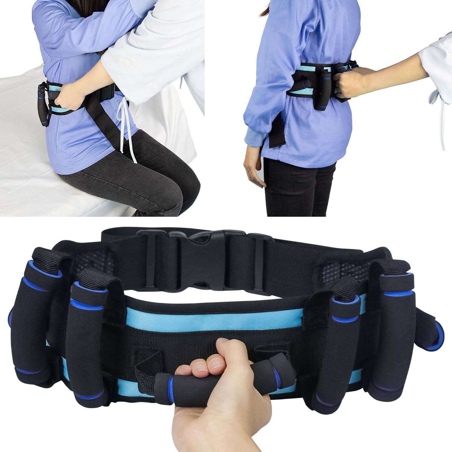 Gait Belts for Seniors, Gait Belt with Handles, Gate Belts Medical for Elderly, Transfer Belt for Elderly and Disabled, Lift Belt for Elderly Adults, Safety Medical Belt for Physical Therapy Handicap