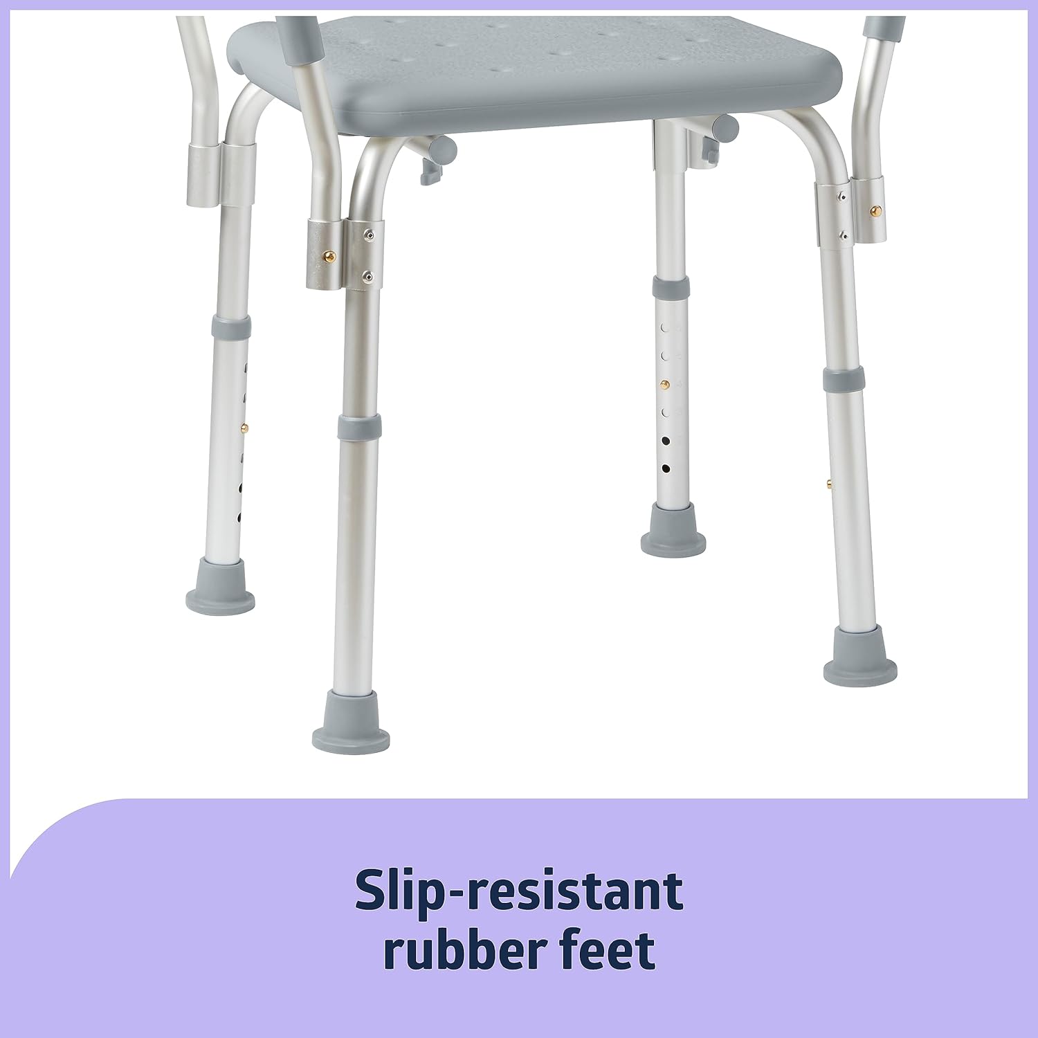 Medline Backless Shower Chair with Arms - 350 lb. capacity, Bench, Stool, Seat for Elderly, Seniors Independent Adult and Disabled Adults - Image 5