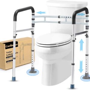 FSA/HSA Eligible Toilet Rail - Adjustable Detachable Medical Safety Frame for Elderly & Handicap, Heavy Duty Handles, Fits Most Toilets