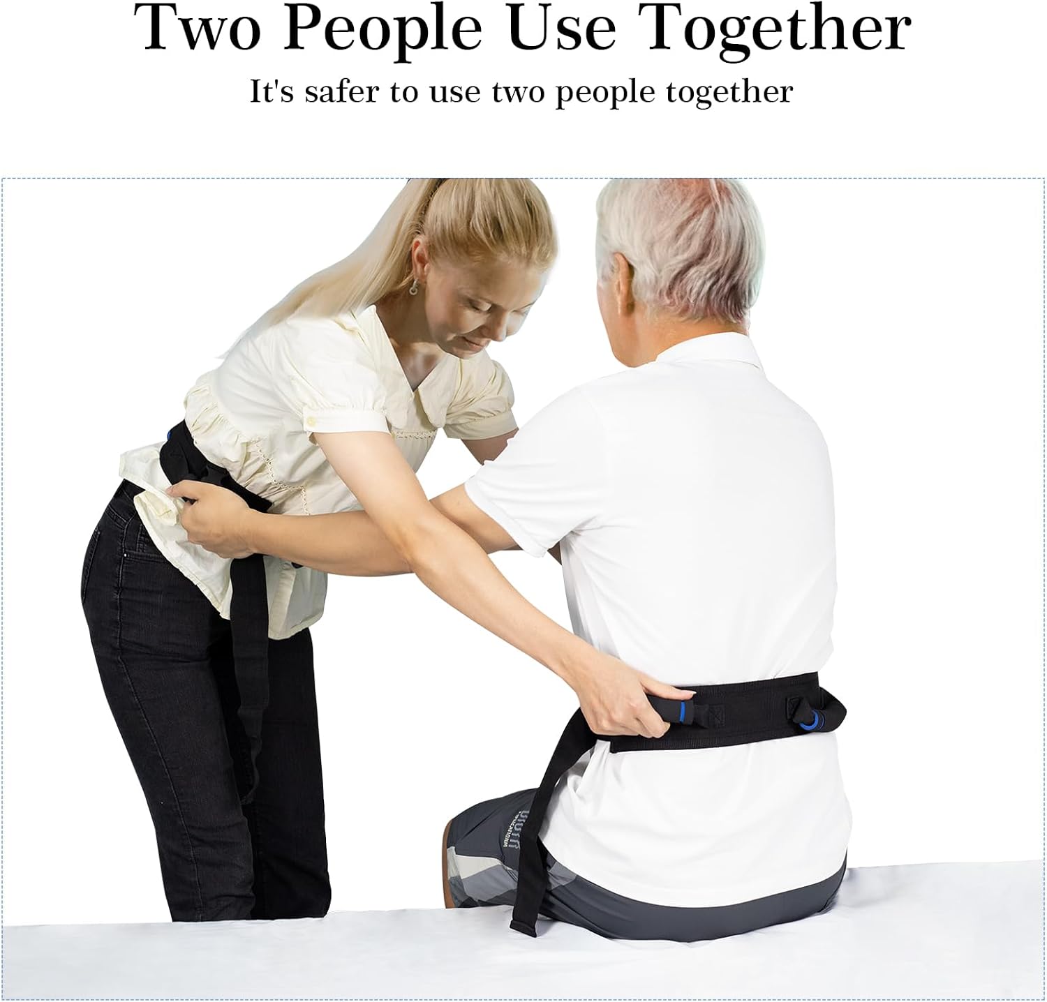 Gait Belt for Seniors, Transfer Belt with Handles, Safety Gate Belt for Elderly Lift Belts Physical Therapy with Quick Release Buckle Standing Aids & Support for Elderly Handicap Patient Care (Black) - Image 7