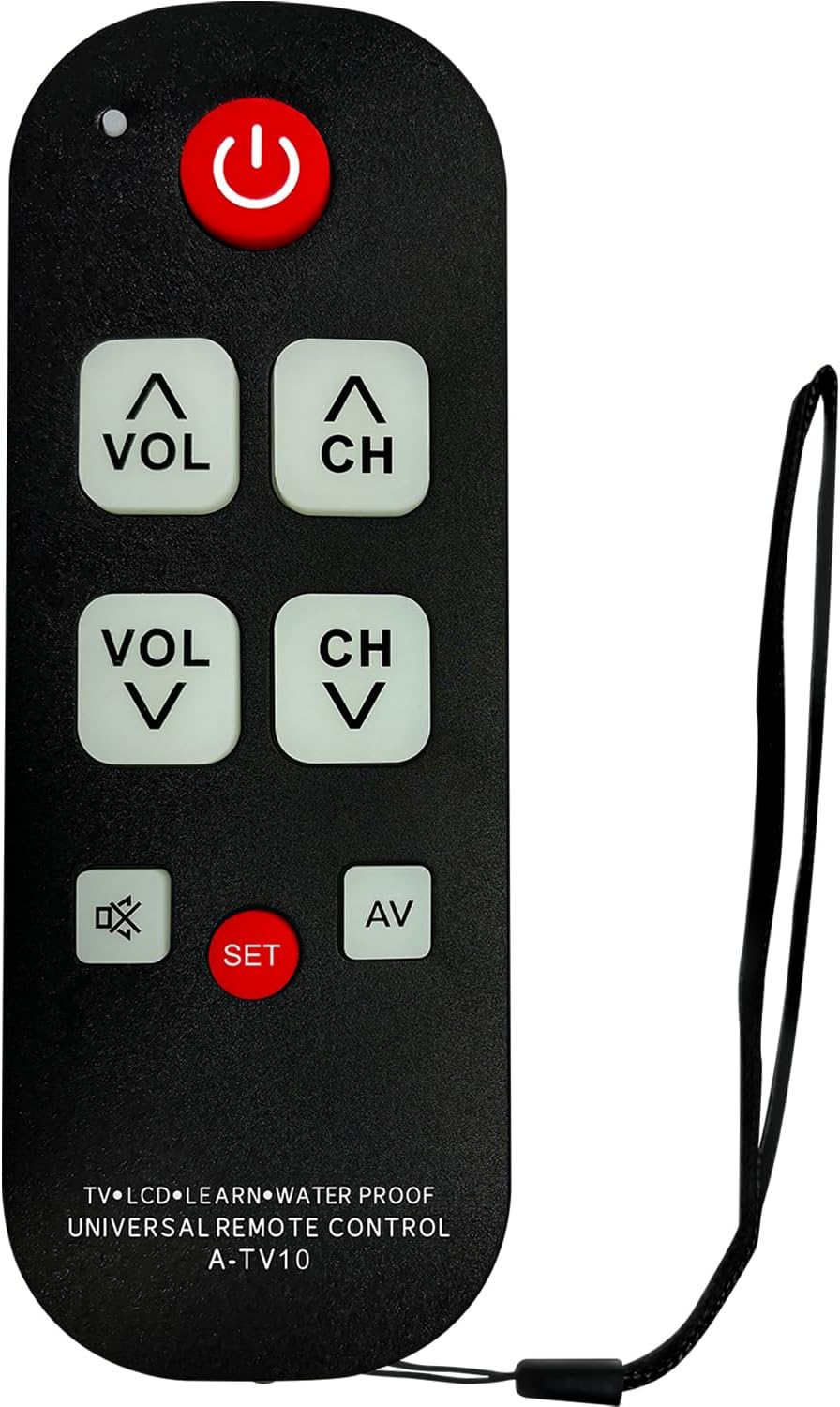 Universal Big Button TV Remote for Seniors, Elderly - Simple Remote - Easy to Use and Set Up with Learning Functions for TV & TV Box Controller, Dementia Friendly Gifts