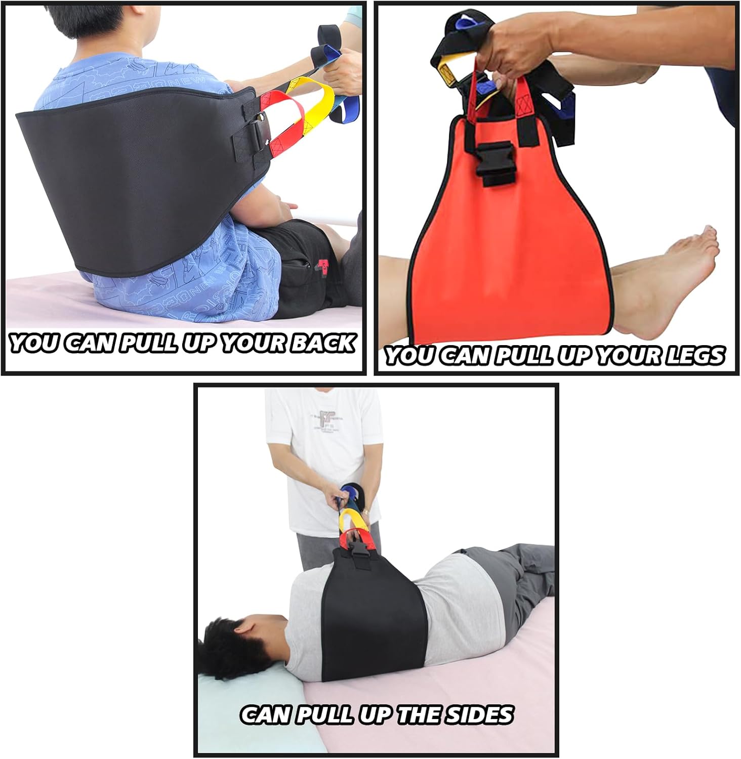 Transfer Belt Transfer Sling, Safety Lifting Aids Home Bed Assist, Transfer Nursing Sling Gait Belt with Widened Back Curve Design for Senior Elderly Patient Care (Blue) - Image 6