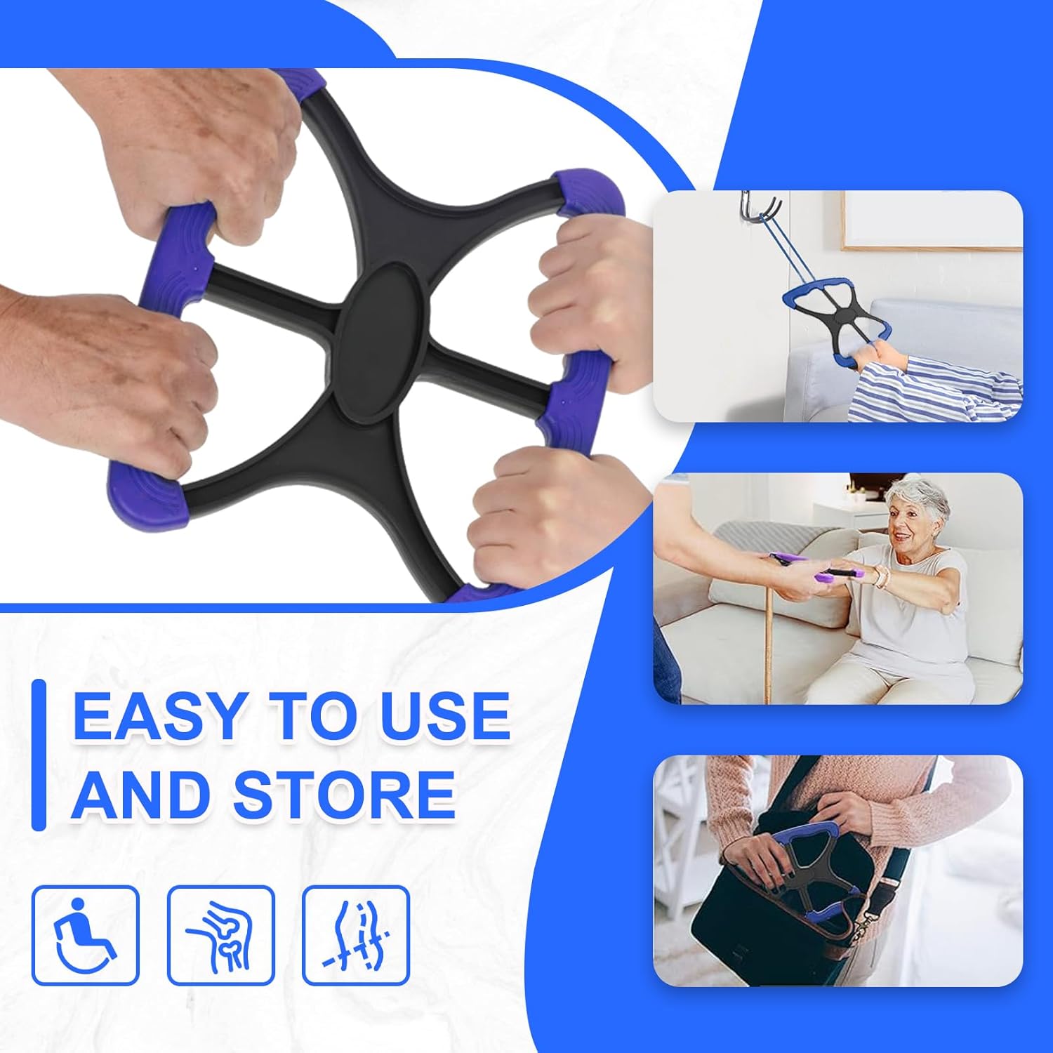 Lift Assist for Elderly,Aids for Disabled and Elderly with No-Slip Grip Handles,Standing Aids & Supports to Transfer Elderly, Senior, Bariatric, Patient Or Disabled,As Seen On Tv(Blue) - Image 5