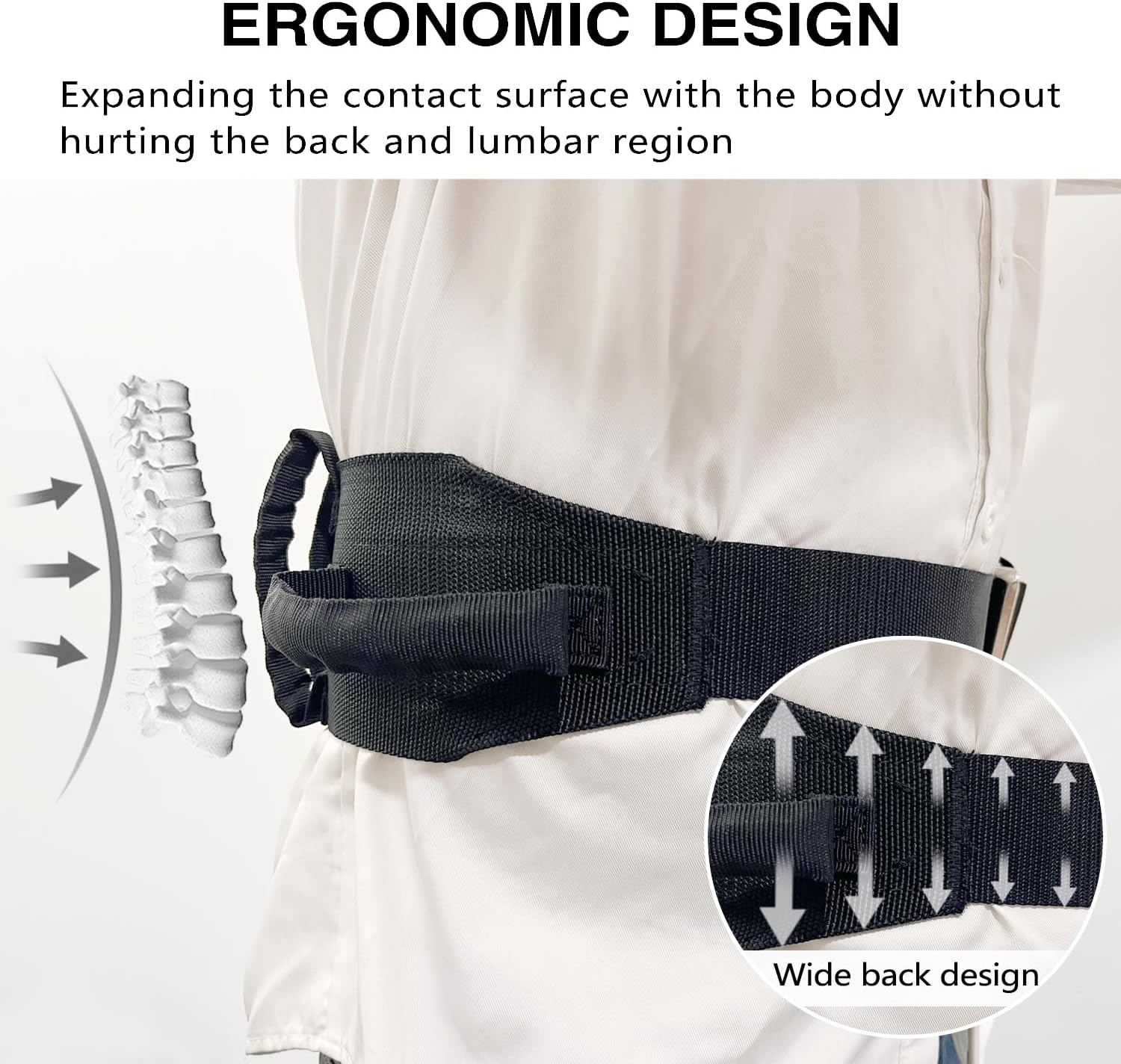 Gait Belt Transfer Belt for Seniors with 6 Handles, Standing Assist Aid for Elderly, Handicap, Occupational & Physical Therapy Caregiver Nurse Therapist, Walking & Standing Lift Belt Holds up 500 LBS - Image 3