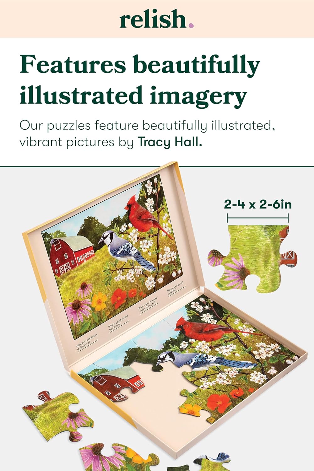 Relish Large Piece Puzzles for Seniors, 13 Piece Summer Birds Jigsaw Puzzle, Dementia Products for Elderly - Image 4