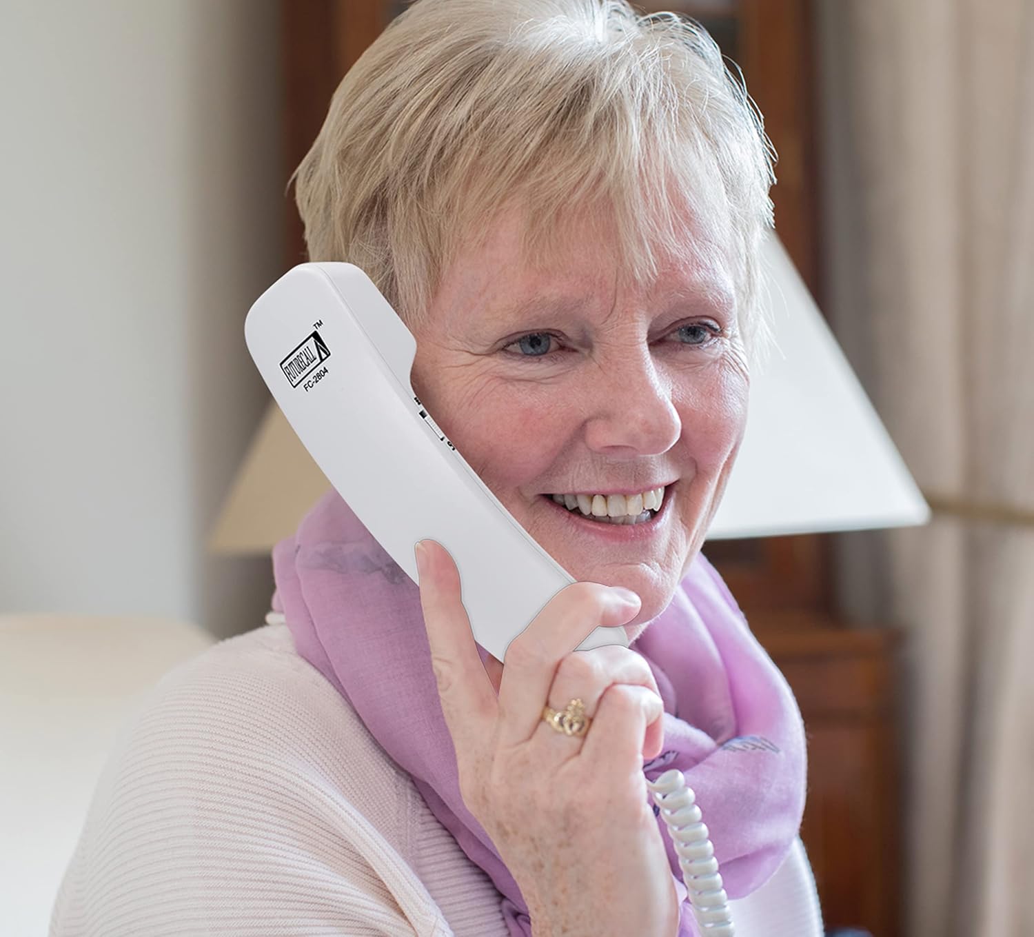 Future Call FC-2804 Big Button Phone for Seniors | 3 Picture Keys and Speakerphone | Amplified Telephones for Hearing Impaired Seniors 40db w/Extra Long 12' Cord | Simple Landline Phones for Seniors - Image 7