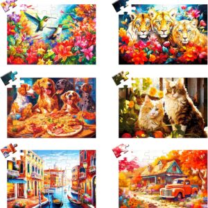 6 Pack 36 Large Piece Puzzle for Seniors Puzzles Dementia Alzheimer's Products and Activities for The Elderly Adults Puzzles Alzheimer's Easy Puzzles Gift Memory Games for Patients in Nursing Home
