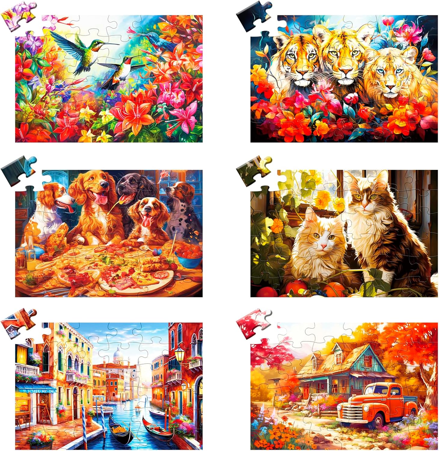 6 Pack 36 Large Piece Puzzle for Seniors Puzzles Dementia Alzheimer's Products and Activities for The Elderly Adults Puzzles Alzheimer's Easy Puzzles Gift Memory Games for Patients in Nursing Home