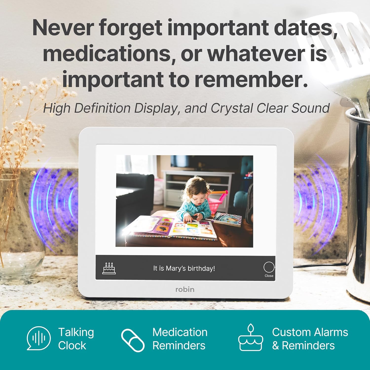 Robin Clock 2024 with Day and Date for Elderly, Clocks for Seniors, Dementia Clock, Digital Calendar Clock Elderly, Bedside Clocks Seniors, Alzheimers Products, Dementia Clocks Extra Large, Brown Wood - Image 6