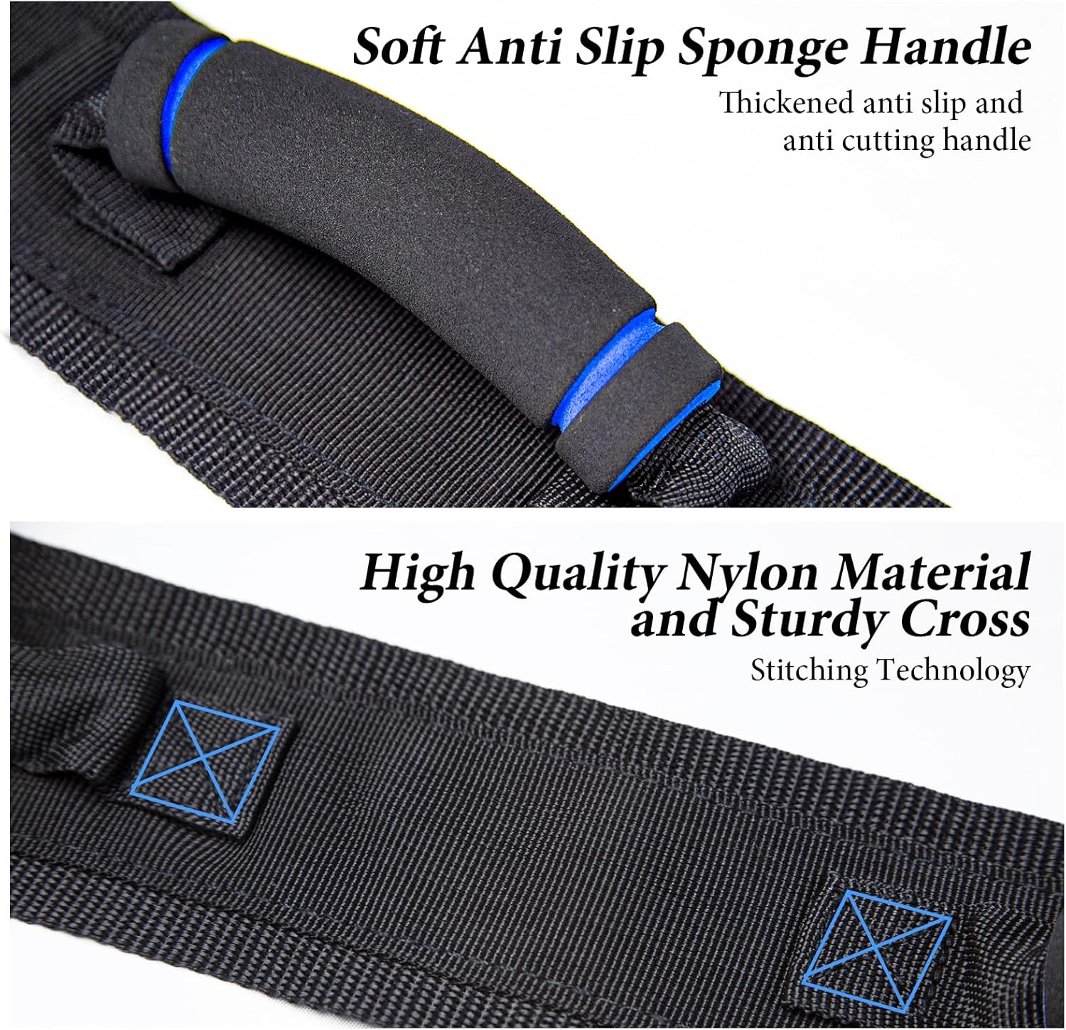 Gait Belt with Handles, Transfer Belt for Elderly, Patient Gait Belts, Transfer Belt Assist, Gait Belts for Seniors, Upgraded Using Rubber Handles (Blue) - Image 3