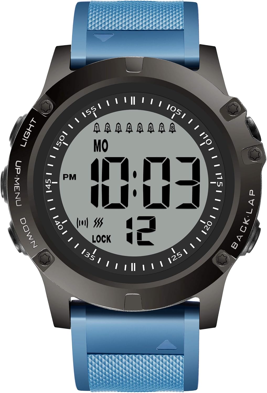 TICCI Men 8 Vibrating Alarms Watch Medication Aids Pill Vibra Alert Reminders for Elderly Seniors Big Digits Waterproof