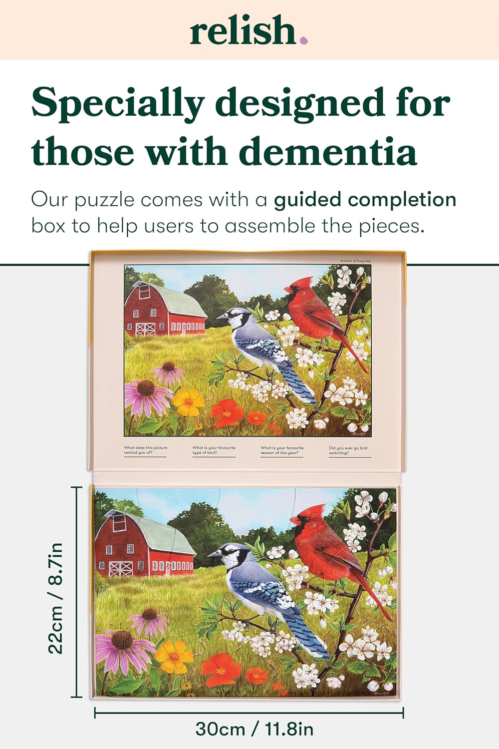 Relish Large Piece Puzzles for Seniors, 13 Piece Summer Birds Jigsaw Puzzle, Dementia Products for Elderly - Image 6