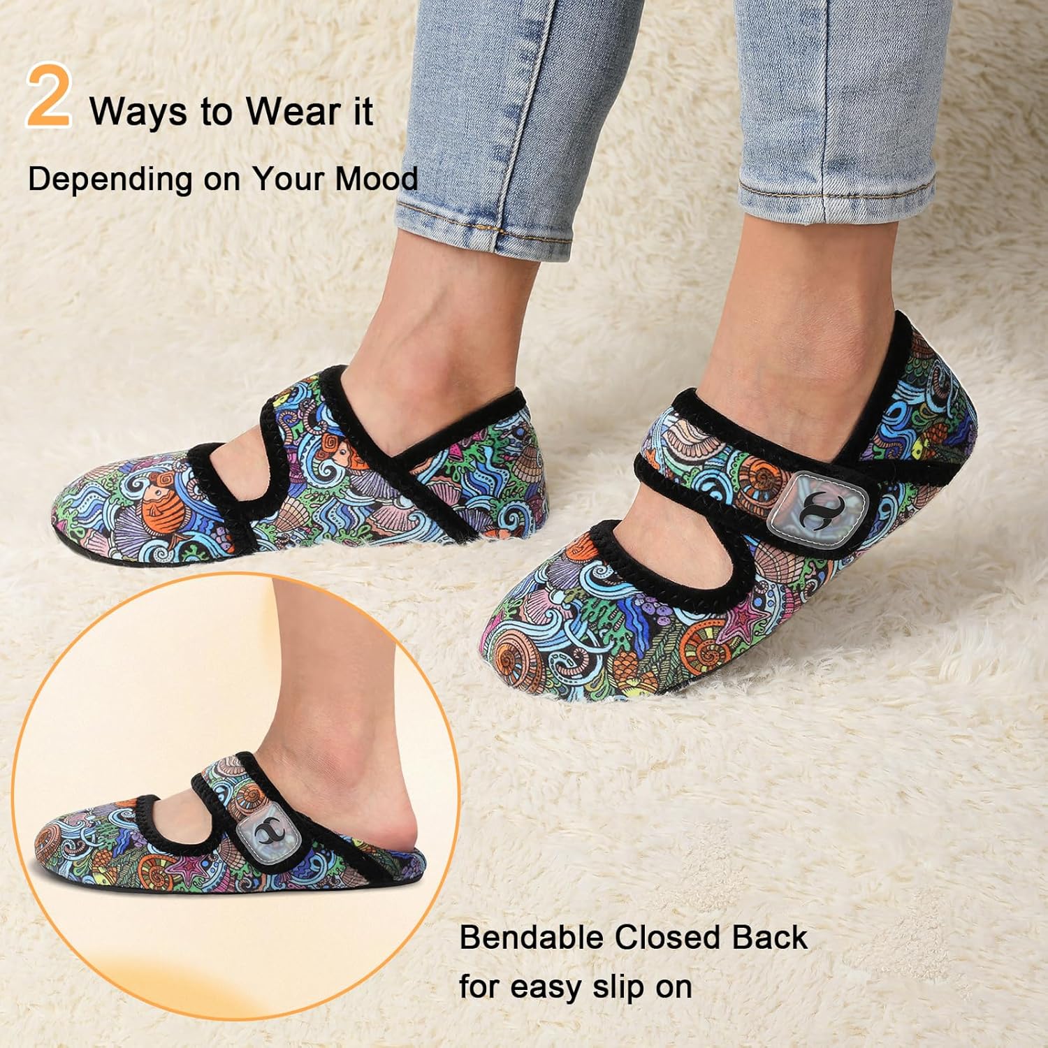 Comfy House Slippers for Women Men Wide Diabetic Sock Slippers Soft Slip On Slippers Cozy Barefoot House Shoes - Image 2