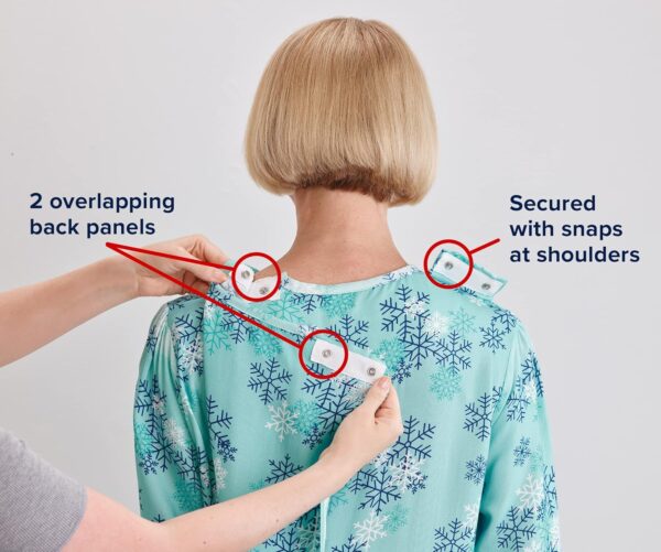 Silverts Open-Back Hospital Gowns for Women – Comfortable, Dignified, Easy Dressing for Seniors & Patients - 100% Cotton - Image 5