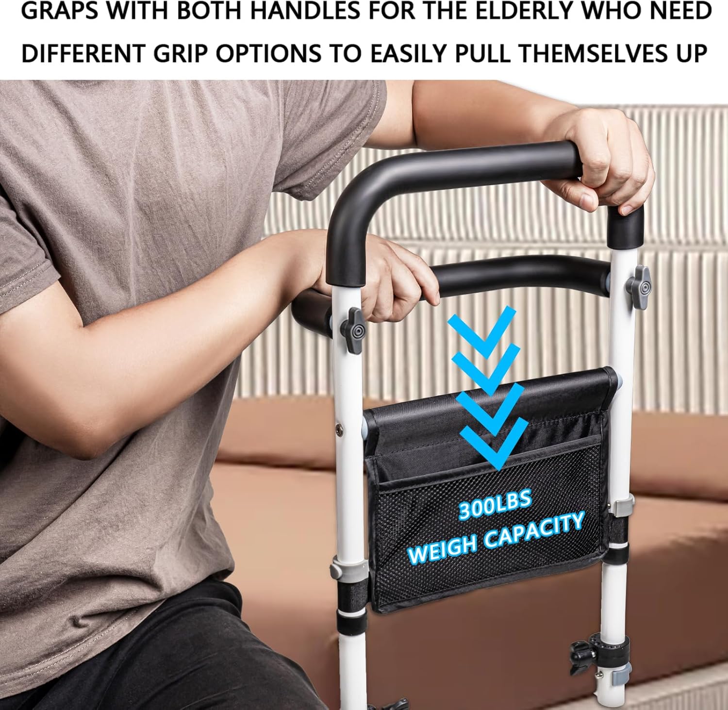 Bed Rails for Elderly Adults Safety, Bed Rail Elderly Bed Assist Rail for Seniors Helps Getting in and Out of Bed Much Easier - Image 2