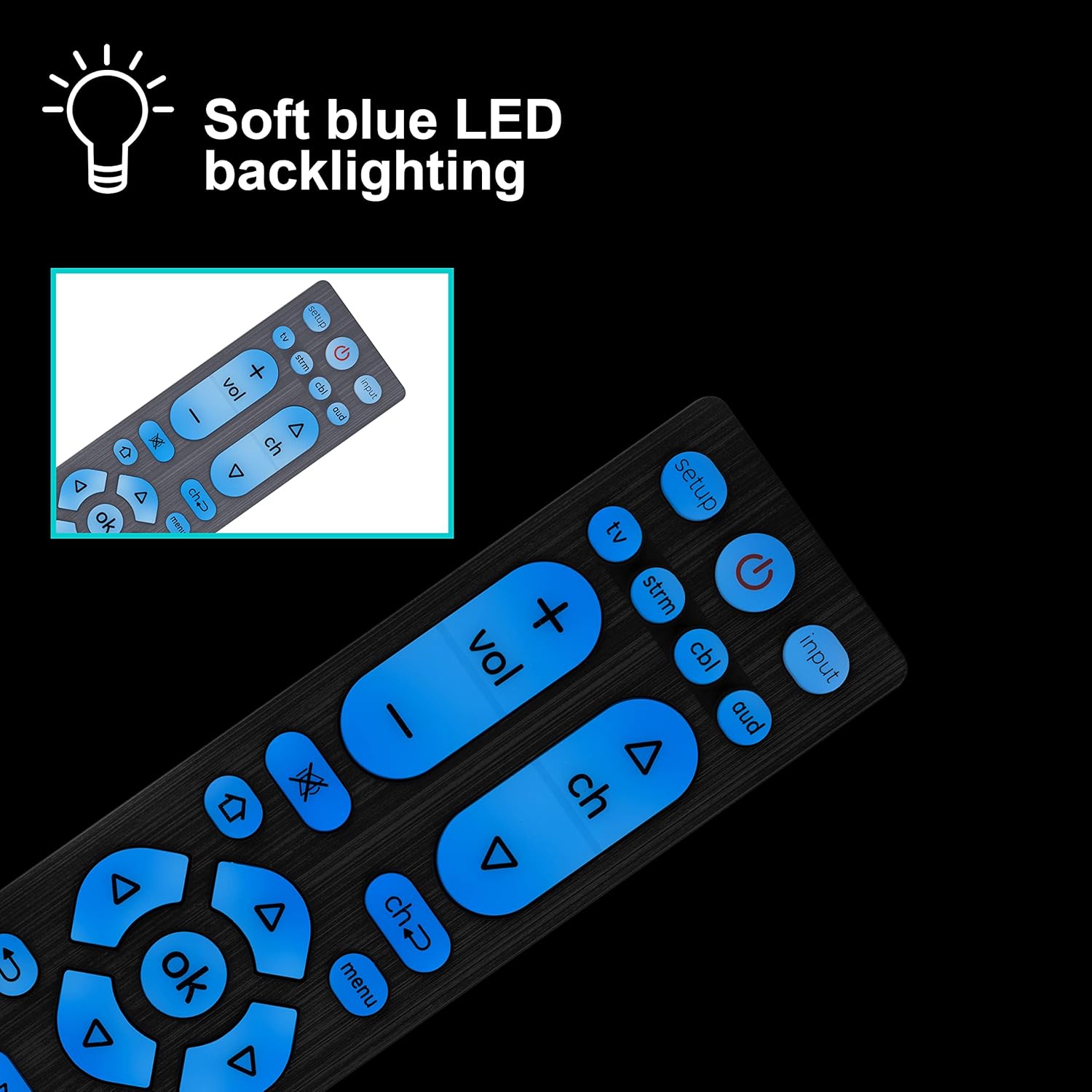 GE Universal Remote for Seniors, Elderly and Visually Impaired, Simple Use, Smart TV Compatible, 4 Device, Backlit, Brushed Graphite 71262 - Image 5