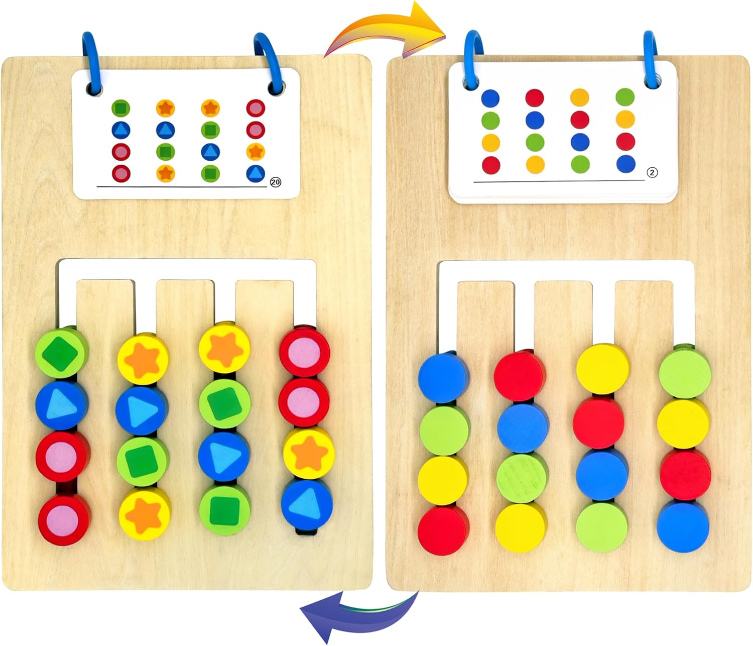 Double Color Matching Games for Dementia Patients, Easy Memory Care Activities for Seniors, Handhold Alzheimers Products for Elderly, Cognitive Puzzle Blocks Maze Busy Board Crafts Gadgets Gifts