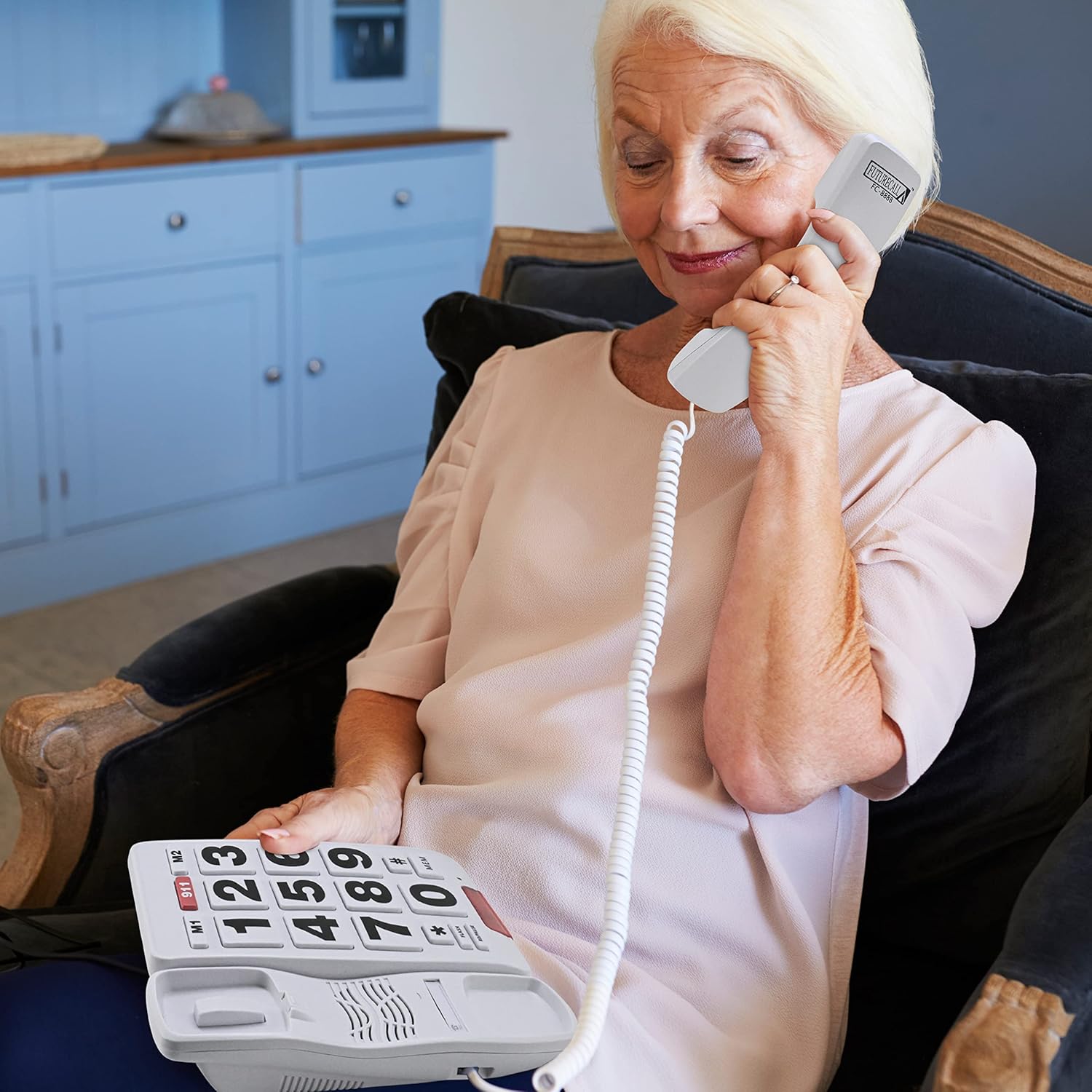 Future Call FC-8888 Big Button Phone for Seniors | Large Button Phones for Seniors | Phone for Visually Impaired and Telephones for Hearing Impaired | 40db Handset | Best Landline Phones for Seniors - Image 6