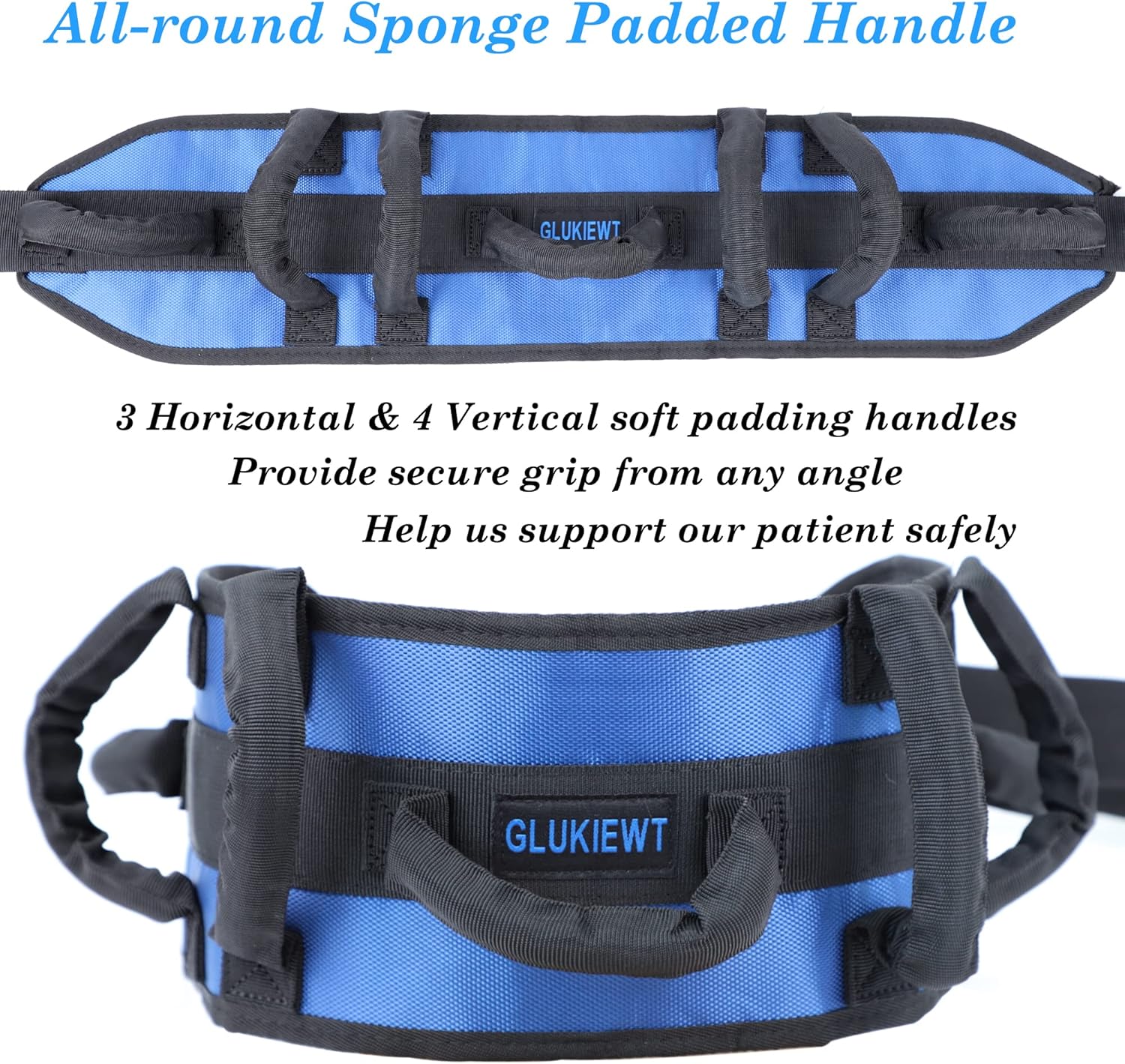 Gait Belts Transfer Belts for Seniors with Padded Handles Widen Medical Gate Belts for Elderly Inside Non Slip Patient Transfer Walking Assist & Gait Belt/Wheelchair Seat Belt for 33.5" -52" Waist - Image 6