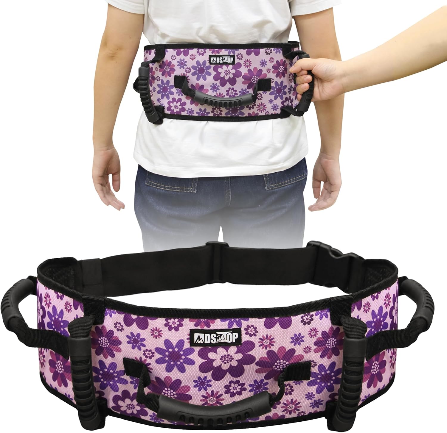 Gait Belt Transfer Belt for Seniors with Handles, Anti-Slip Gate Belt for Elderly Lifting with Quick Release Buckle, Medical Belt for Lifting Patients, for Handicap, Physical Therapy, Elderly (Purple)