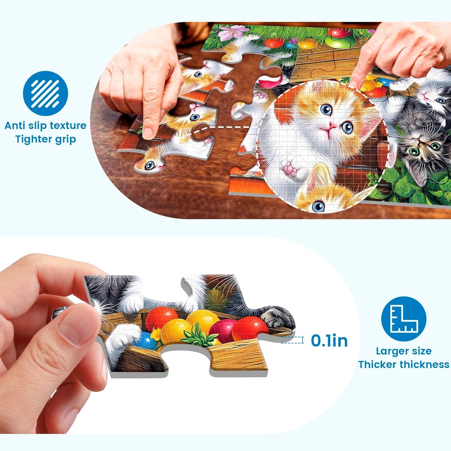 6 Packs 16 Large Piece Puzzle for Seniors Puzzle Dementia Alzheimer's Products Activities for Seniors Elderly Adult Dog Cat Turtle Easy Jigsaw Puzzle Alzheimers Memory Games with 6 Storage Bags - Image 5