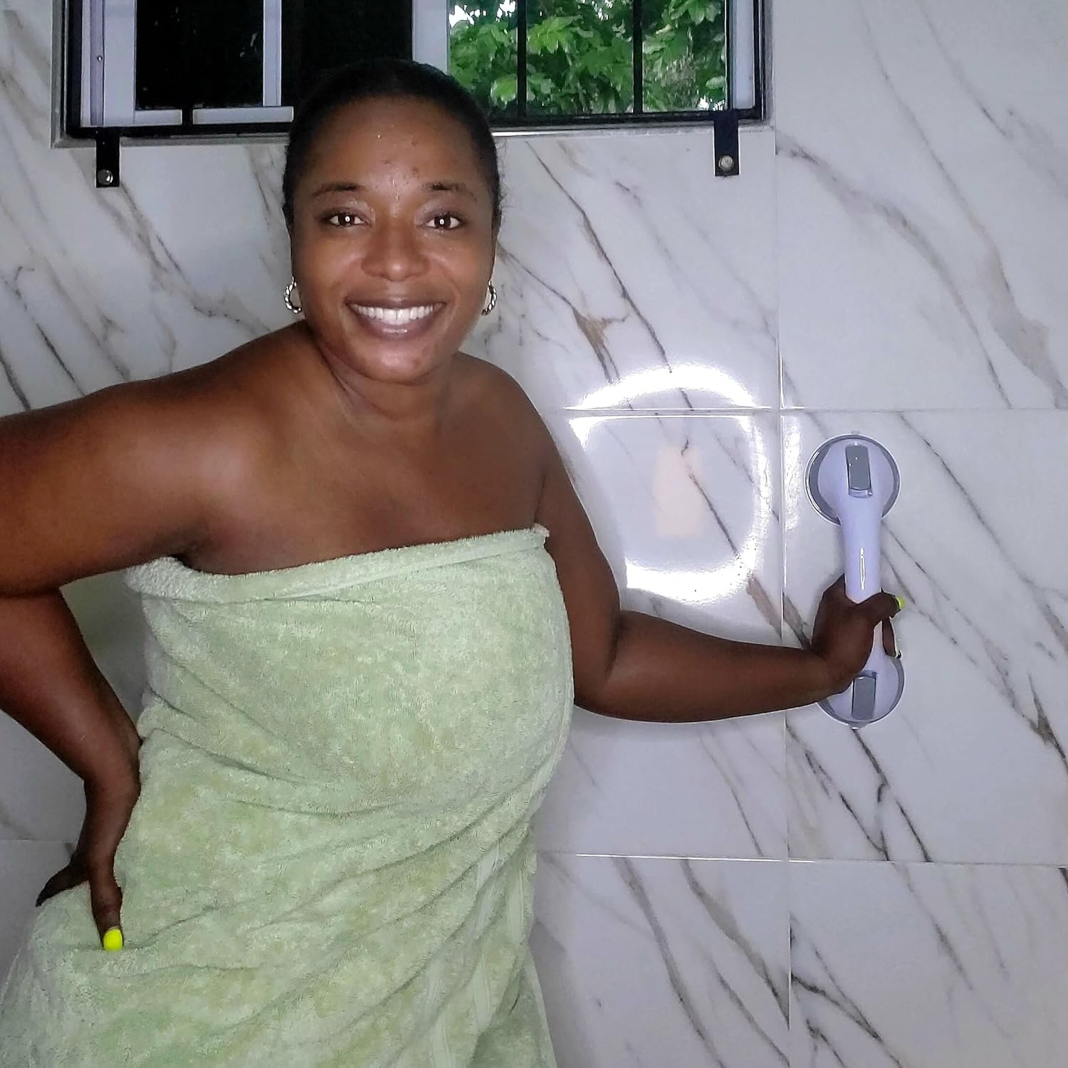 Grab Bars for Bathtubs and Showers, 12 Inch Shower Handle 2 Pack Shower Handles for Elderly Suction Cup, Handicap Seniors Safety Bathroom Bath Grip - ONLY for Tiles Glass & Hard Plastic - Image 4