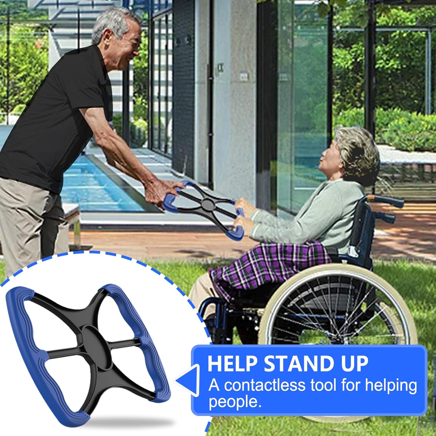 Lift Assist for Elderly,Aids for Disabled and Elderly with No-Slip Grip Handles,Standing Aids & Supports to Transfer Elderly, Senior, Bariatric, Patient Or Disabled,As Seen On Tv(Blue) - Image 6