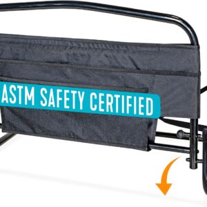 Stander 30inch Safety Bed Rail with Padded Pouch, Folding Guardrail for Adults, Seniors, and Elderly, Bedside Stand Assist Bar, Fits King, Queen, Full, and Twin Beds, ASTM Safety Approved Bedrail