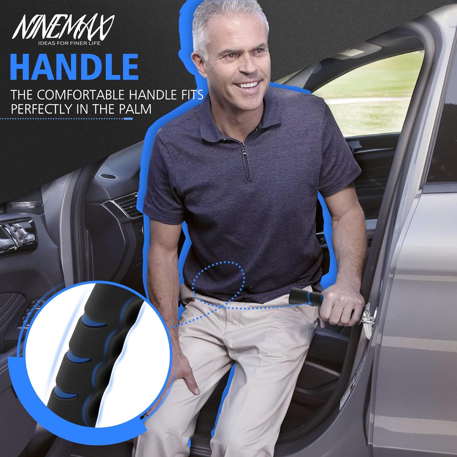NINEMAX Car Door Assist Handle for Elderly, Car Transfer Door Handle for Seniors Handicap Portable Vehicle Support Grab Handy Bar - Image 6