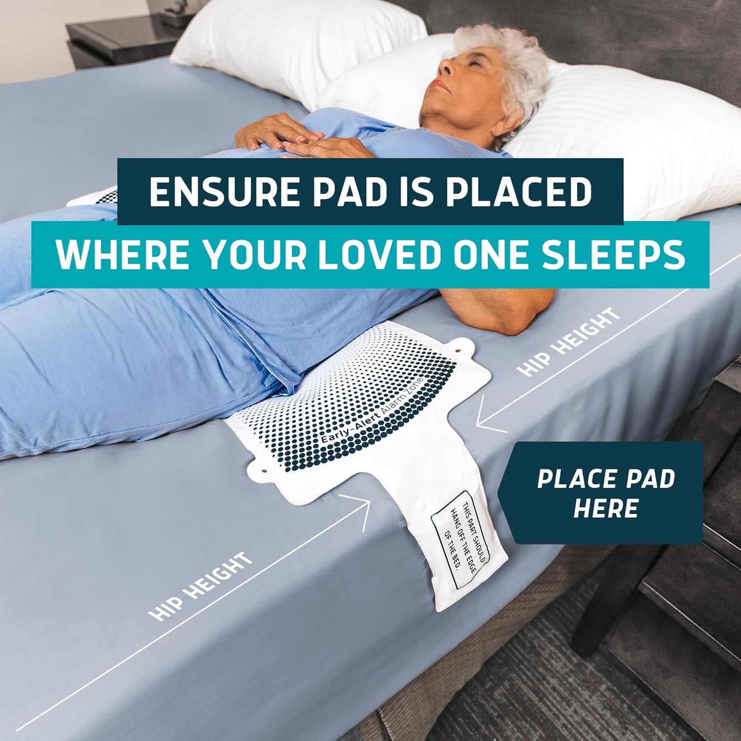 Lunderg Early Alert Bed Alarm for Elderly Adults - Wireless Sensor Pad & Pager - with Pre-Alert Smart Technology - Safety Bed Alarms and Fall Prevention for Elderly and Dementia Patients - Image 8