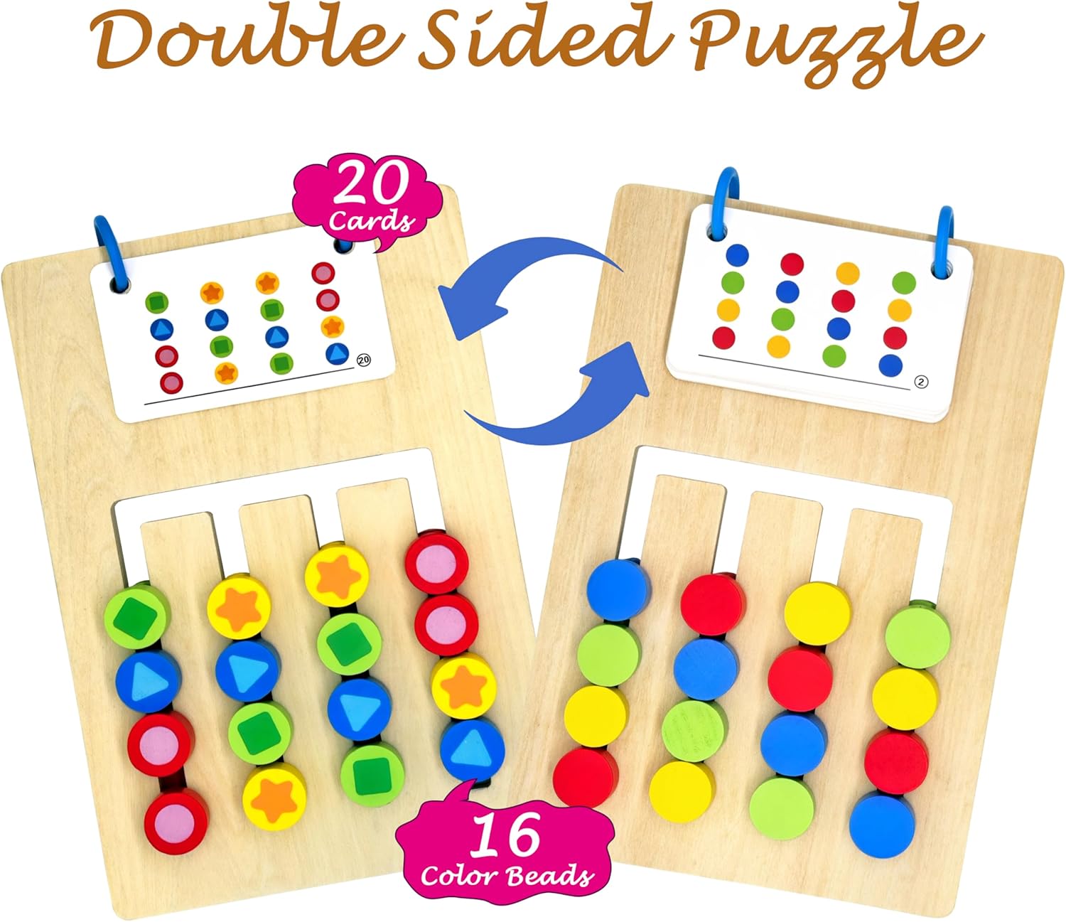 Double Color Matching Games for Dementia Patients, Easy Memory Care Activities for Seniors, Handhold Alzheimers Products for Elderly, Cognitive Puzzle Blocks Maze Busy Board Crafts Gadgets Gifts - Image 2