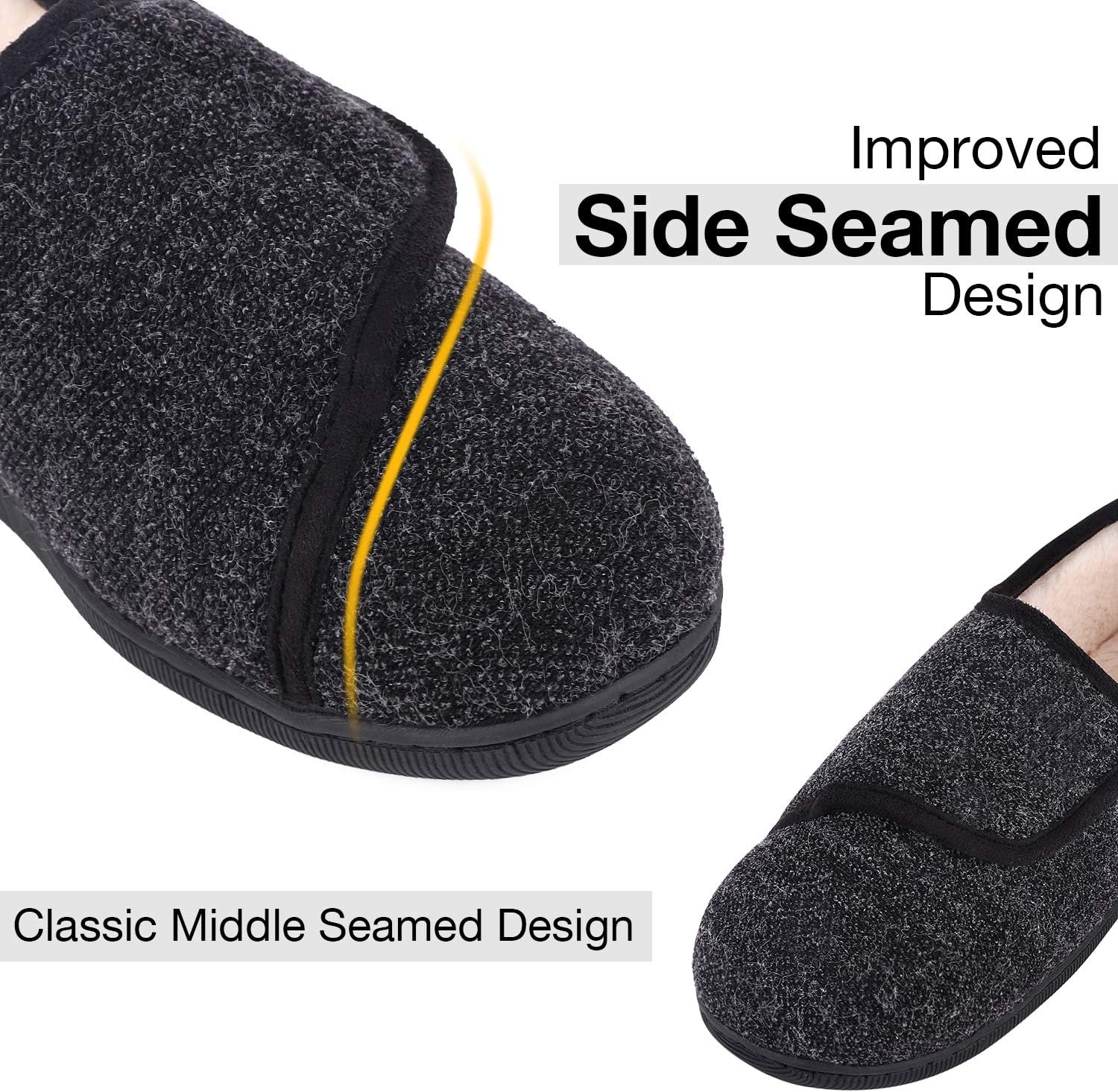 LongBay Women's Adjustable Slippers Non Slip Wide House Shoes Indoor Outdoor Diabetic Swollen Feet - Image 6