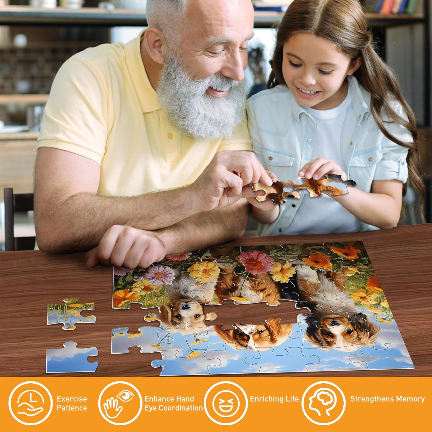 6 Packs Large Piece Puzzle for Seniors- 36 Pieces Dementia Puzzles for Elderly Adults, Alzheimer’s Puzzles Memory Cognitive Games Easy Jigsaw Puzzles for Elderly Seniors with 6 Storage Bags - Image 5