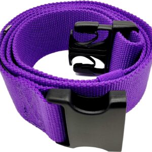 Gait Belt with Plastic Buckle by LiftAid - Transfer and Walking Aid with Belt Loop Holder for Assisting Therapist, Nurse, Home Care - 60"L x 2"W (Purple)