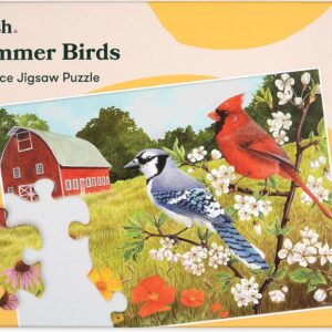 Relish Large Piece Puzzles for Seniors, 13 Piece Summer Birds Jigsaw Puzzle, Dementia Products for Elderly