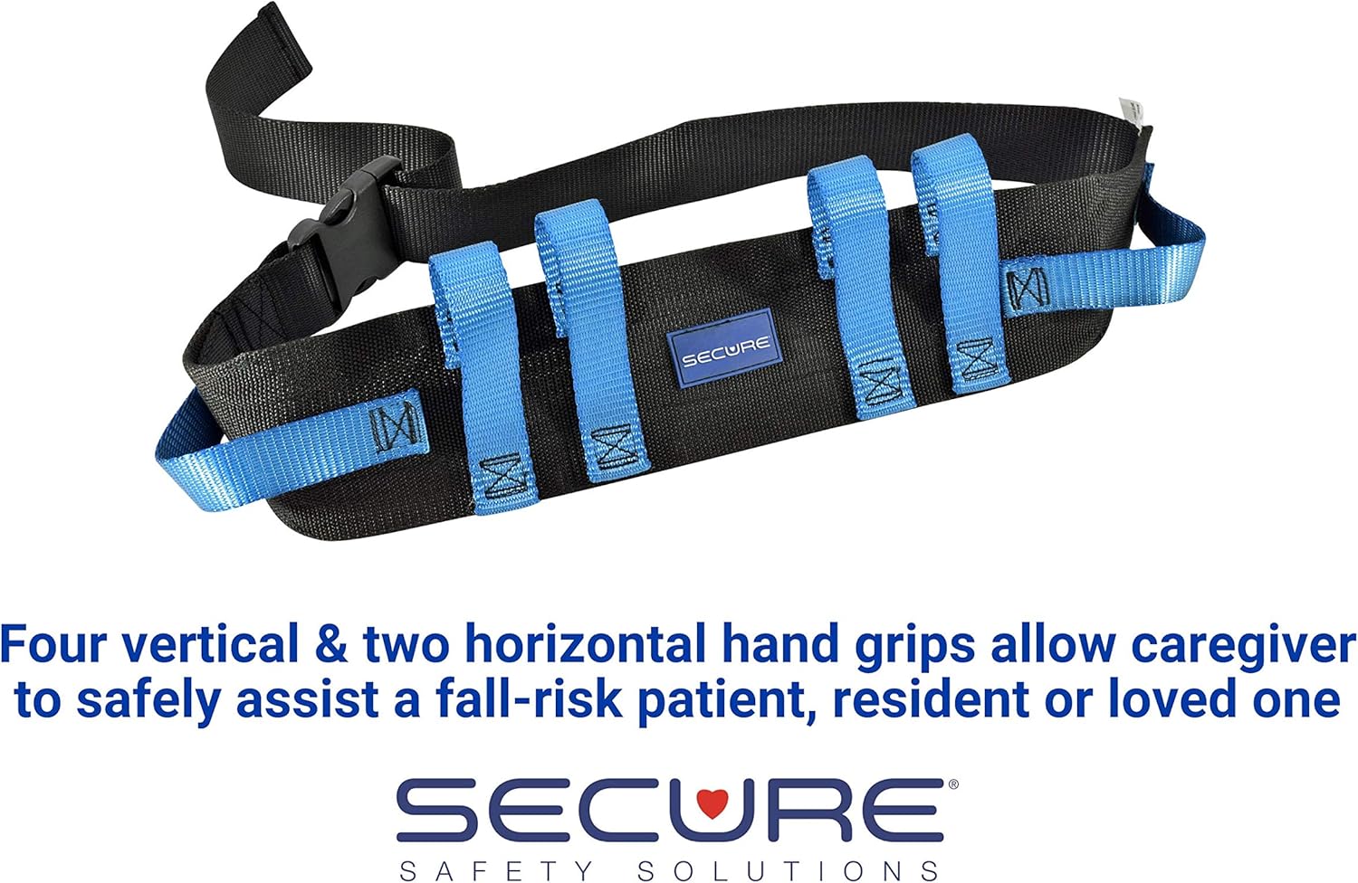 Secure Gait Belt for Seniors (350 lbs) - Transfer Belt with 6 Handles & Quick-Release Buckle, Walking Gait Strap for Lifting Elderly, Patient Lift Aid, Physical Therapy, Medical Nursing Safety Assist - Image 3