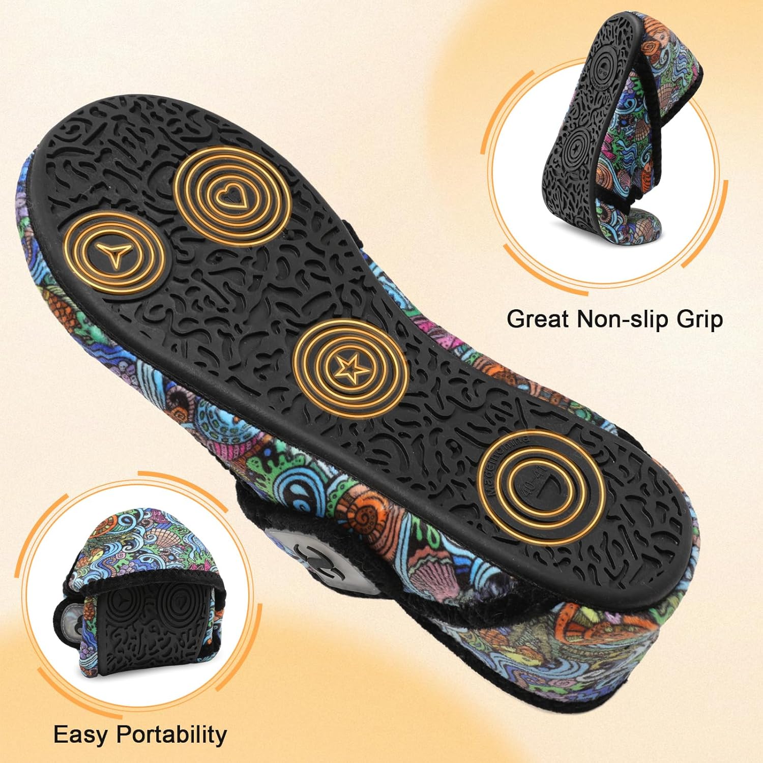 Comfy House Slippers for Women Men Wide Diabetic Sock Slippers Soft Slip On Slippers Cozy Barefoot House Shoes - Image 5