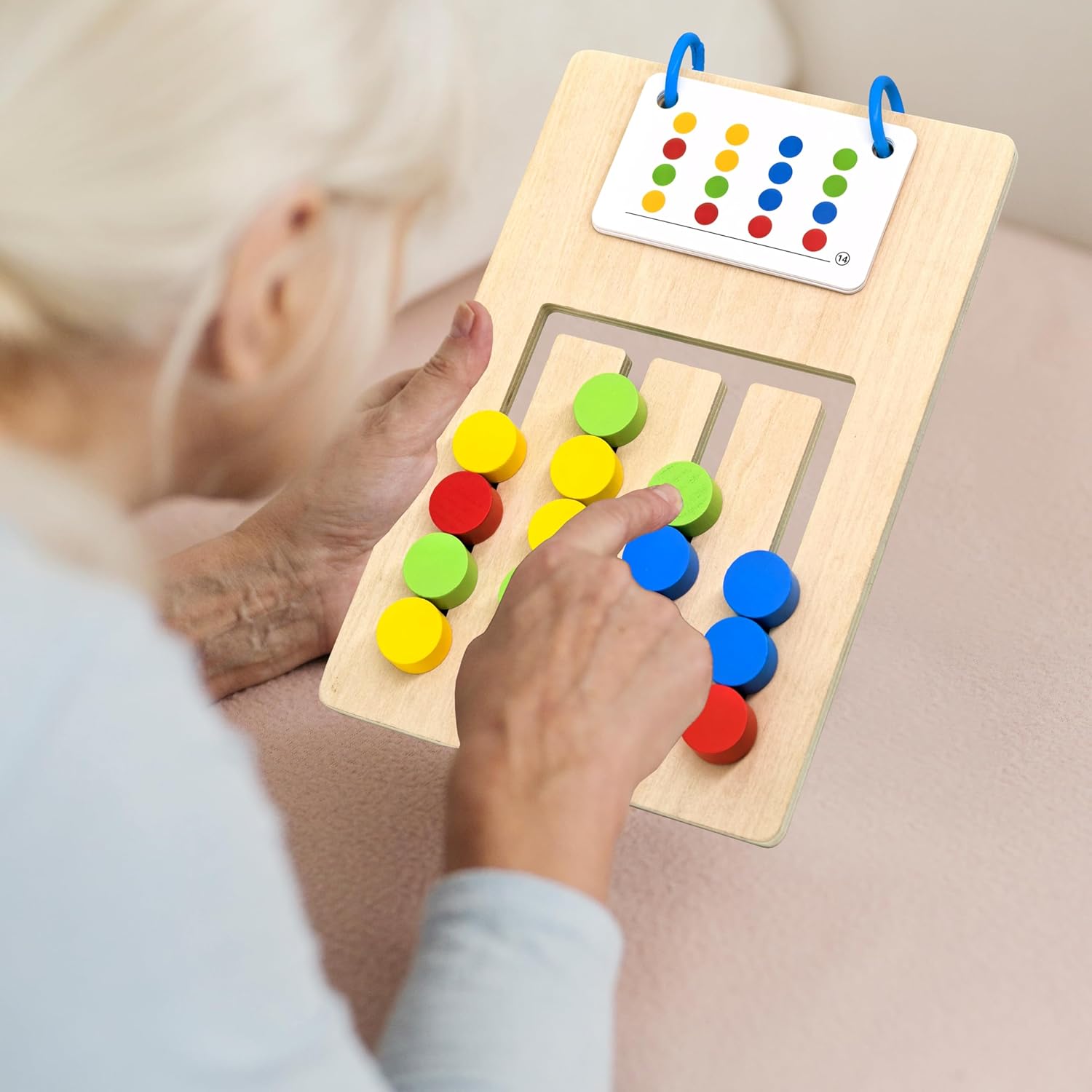 Double Color Matching Games for Dementia Patients, Easy Memory Care Activities for Seniors, Handhold Alzheimers Products for Elderly, Cognitive Puzzle Blocks Maze Busy Board Crafts Gadgets Gifts - Image 6