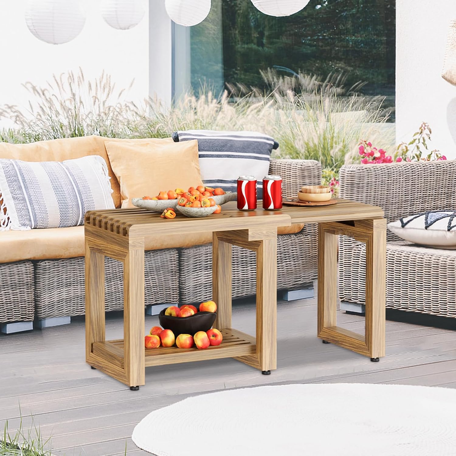 Shower Benches for Inside Shower, Adjustable Length 26.4” Shower Chair Stool with Storage Shelf for Shaving Legs, Spa, Acacia Wood Waterproof Bath Seat for Adults Seniors Elderly - Image 7