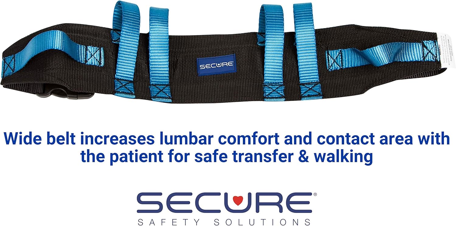 Secure Gait Belt for Seniors (350 lbs) - Transfer Belt with 6 Handles & Quick-Release Buckle, Walking Gait Strap for Lifting Elderly, Patient Lift Aid, Physical Therapy, Medical Nursing Safety Assist - Image 4