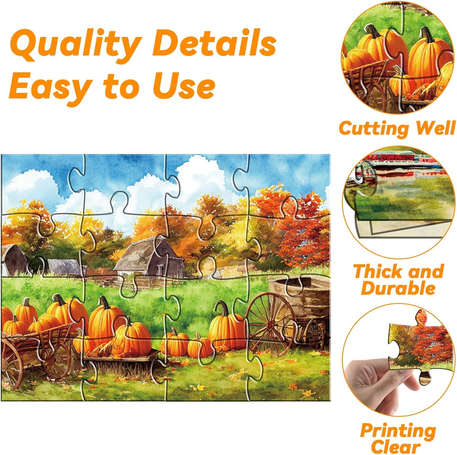 5 Packs 16 Piece Large Jigsaw Puzzles for Elderly Dementia Alzheimer's Products Activities, Alzheimer's Puzzles Cognitive Games for Adults Elderly Seniors with 5 Storage Bags - Image 3