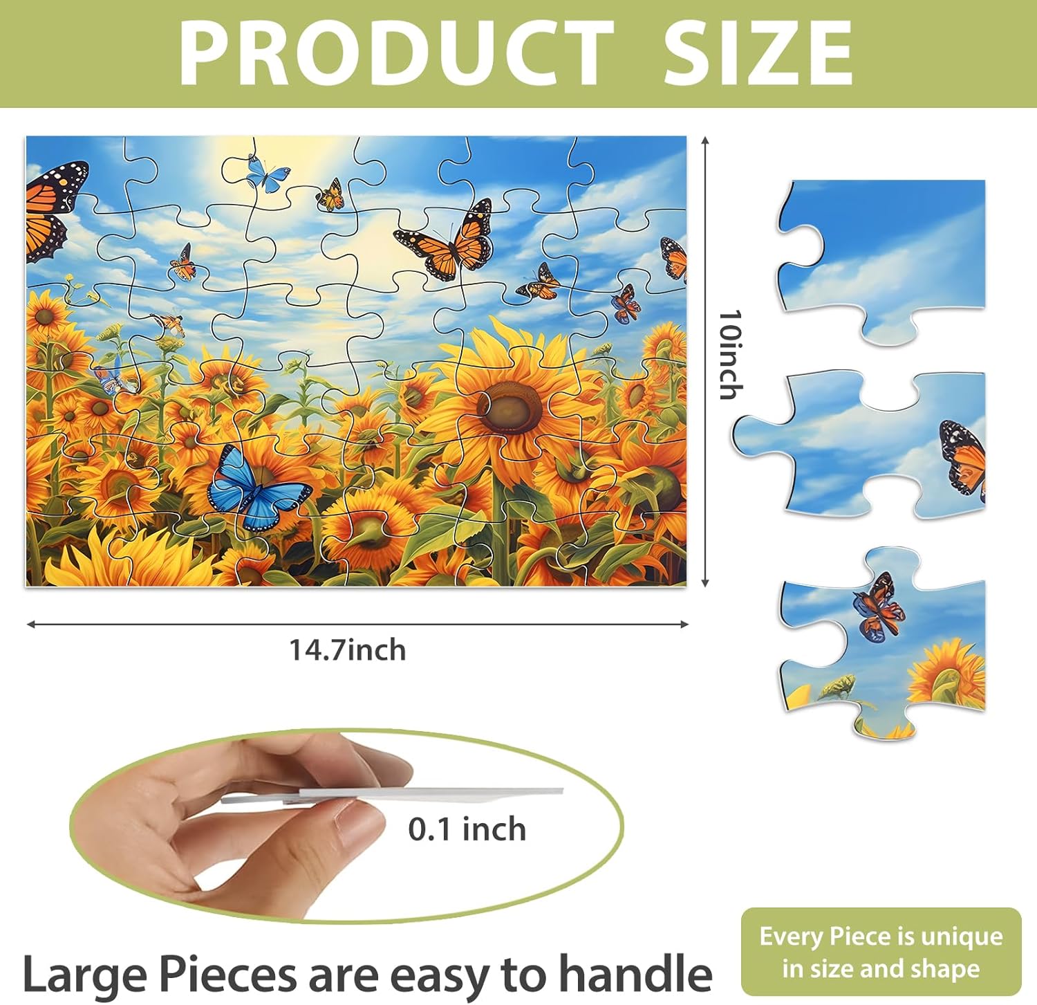 6 Pack 36 Large Piece Puzzles for Seniors Puzzle Dementia Alzheimer's Products Activities for Elderly Adults Easy Jigsaw Puzzle Alzheimer's Gift for Patients in Nursing Home with 6 Storage Bags - Image 2