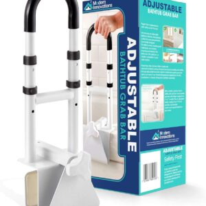 Modern Innovations Adjustable Bathtub Grab Bar, Safety Bath & Shower Grab Bars for Elderly Seniors, Handicap Grab Bars (300lb Weight Limit), Bathroom Grab Bars for Seniors with Adjustable Handles