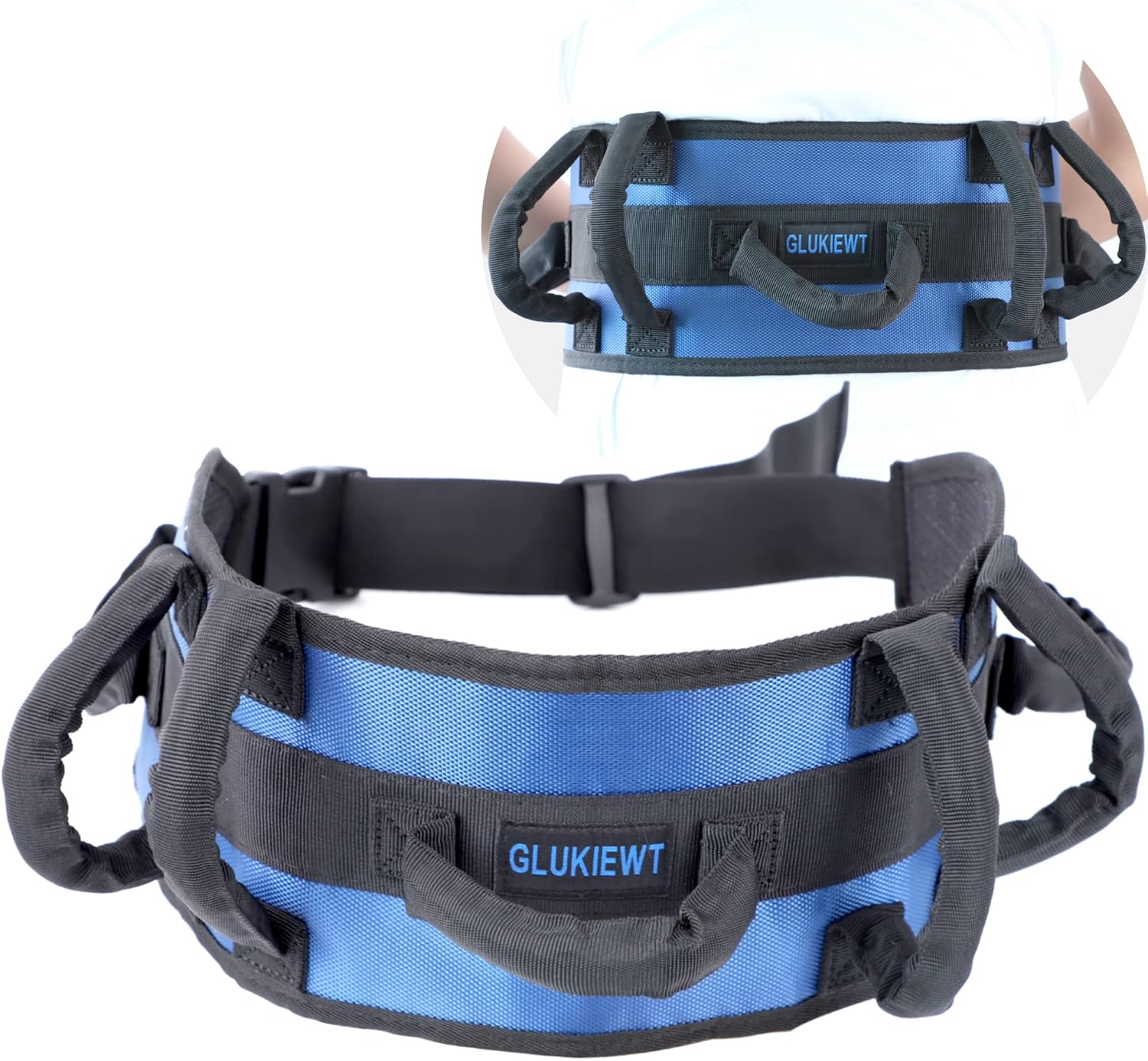 Gait Belts Transfer Belts for Seniors with Padded Handles Widen Medical Gate Belts for Elderly Inside Non Slip Patient Transfer Walking Assist & Gait Belt/Wheelchair Seat Belt for 33.5" -52" Waist