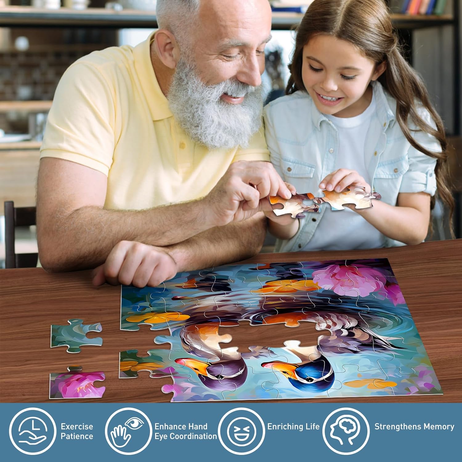 6 Pack 36 Piece Large Jigsaw Puzzle for Seniors Puzzles Dementia Alzheimer's Products and Activities for Elderly Adults Alzheimer's Puzzles Easy Memory Games Gift for Seniors Patients in Nursing Home - Image 4